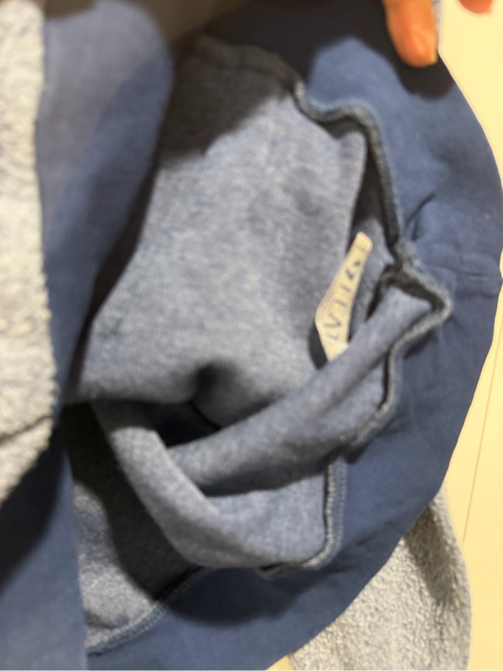 BlankedBlend Men's Blue Sherpa Hooded Pullover - Cozy Everyday Hoodie - Picture 6 of 6